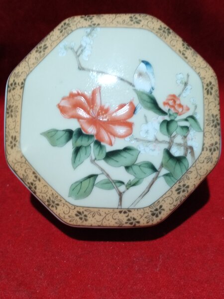 Cutie din portelan Asahi japonez, pentru bijuterii